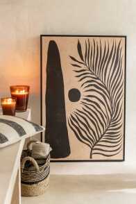 Kader Blad Abstract Hout/Canvas