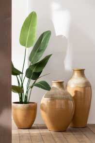Vase Modern Keramik Hell Braun