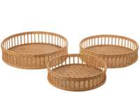 Set Van 3 Plateau Rond Bamboe