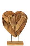 Heart On Foot Pieces Teak Wood