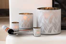 Tealight Holder Leaf Glass