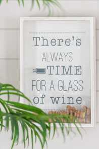 Quadro Tappo A Glass Of Wine Legno