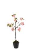 Arbol De Flor Plastico Rosa/Marron