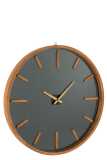 Wall Clock Round Wood/Glass