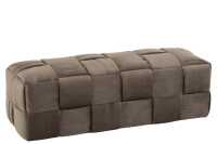 Pouf 3-Person Textile/Wood Dark