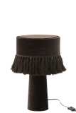 Lampe Eve Ronde Velours Coton Noir