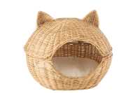 Cesta Gato+Cojin Rattan Natural