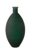 Vase Oval Glass Matte Green 