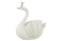 Hucha Cisne Resina Blanco/Plata