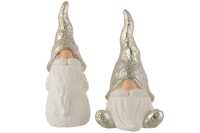 Santa Ceramic White/Silver Large