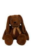 Rabbit Bow Plush Rust Brown Medium