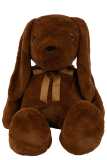 Rabbit Bow Plush Rust Brown Large