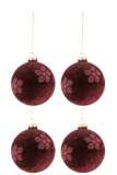 Boite De 4 Boules De Noel Fleurs