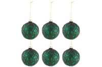 Boite De 6 Boules De Noel Feuilles