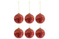 Box Of 6 Christmas Baubles Velvet