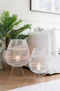 Lantern Daya Wood Matt White Small