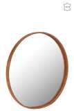 Miroir Rond Cuir Cognac Large