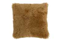 Coussin Carre Peau De Mouton Ocre