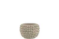 Flowerpot Leaf Cement Light Grey