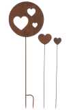 Set Of 3 Decoration Garden Heart