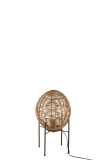 Table Lamp On Frame Metal/Rattan