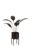 Plant Decoration Metal Dark Brown