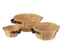 Set De 3 Bandejas+Asa Rattan