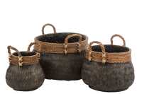 Set Of 3 Baskets+Handle Ball