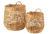 Set Of 2 Baskets Water Hyacinth