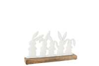 Rabbits On A Row Mango Wood/Iron