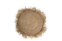 Coussin Jeff Rond Raphia Naturel