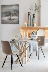 Eettafel Takken Rond Teak Hout