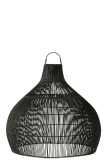 Lamp Shade Pear Shape Rattan Black