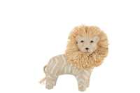 Lion Poly/Raffia White/Nat Large