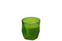 Candle Origami Glass Green 25h