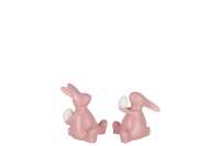 Lapin Assis Ceramique Rose Small