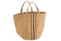 Strandtasche Jute Linien Schwarz