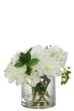 Dahlia Hydrangea En Vase Plastique