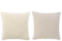 Cushion Velvet Square Cotton White