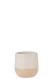 Flowerpot Maru Ceramic Beige White