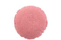 Cushion Round Mia Lace Cotton Pink