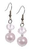 Boucle D'oreille Crist+Perle Rose