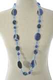 Collar Cristal+Perlas Azul