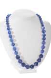 Collier Agate Facet Rond Blue F