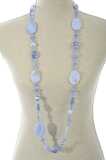 Collier Cristal+Perles Bleu Clair