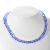 Collar 6X8Mm Cristal Azul Claro