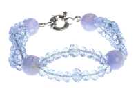 Bracel. Double Cristal Bleu Clair