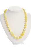 Collier Agate Facet Rond Jaune