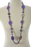 Collar Cristal+Perlas Violeta