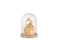 Stolp Winter Led Huis Hout/Glas